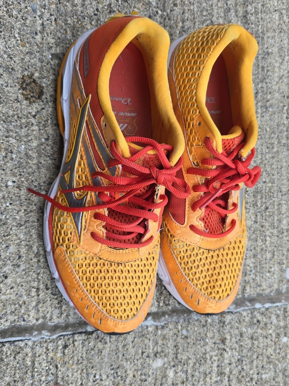 Mizuno Women's Orange Running Shoes with Red Laces